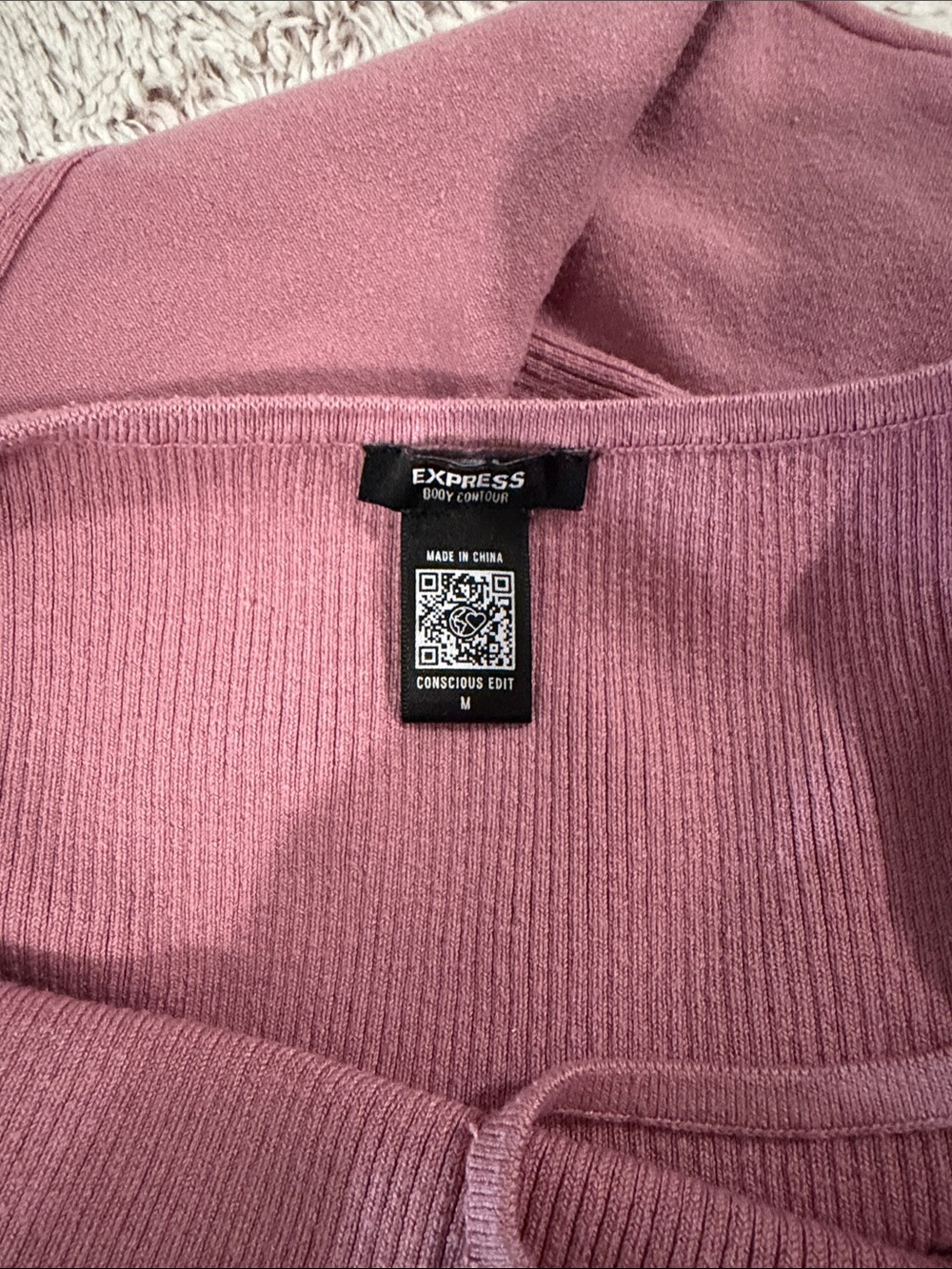 Express Dusty Rose Ribbed Maxi Dress - Picture 3 of 3